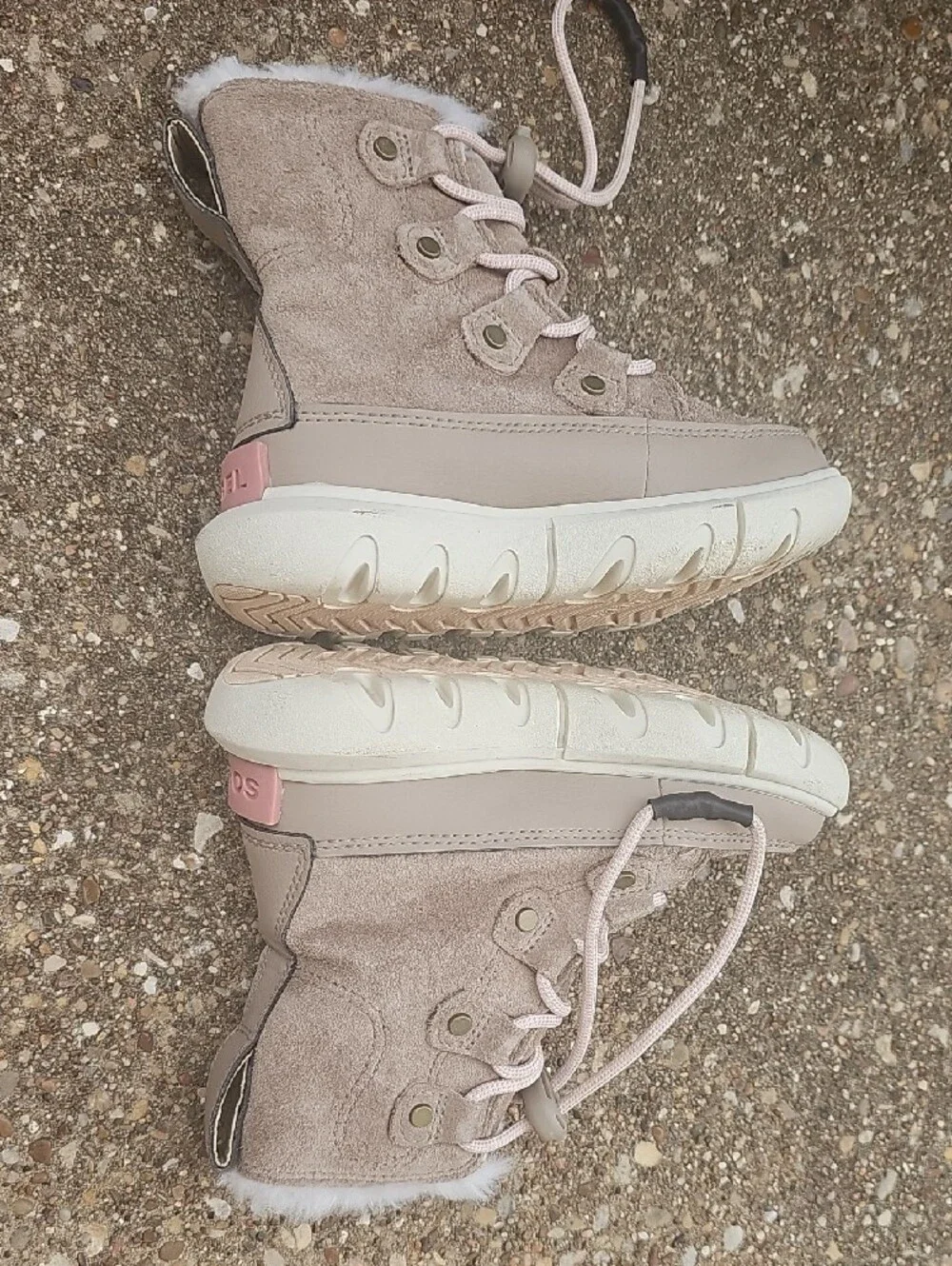 Sorel Explorer Waterproof Taupe Tan Suede Leather Faux-Fur Winter Boot Toddler 9